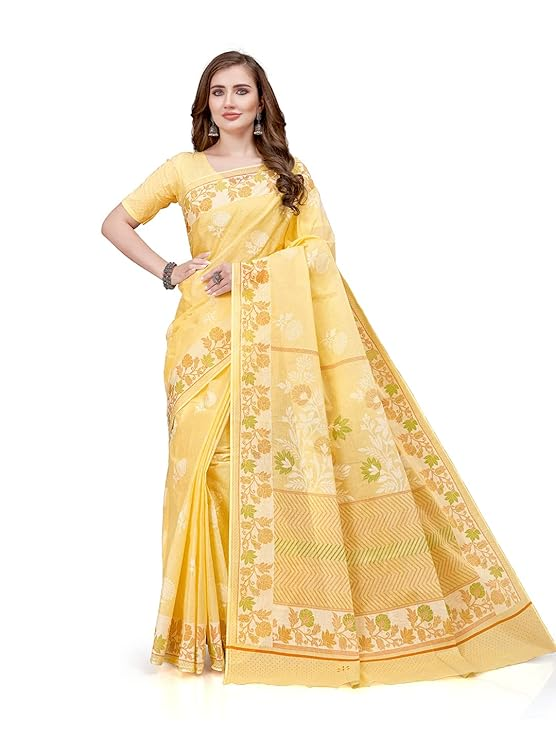 Pure Cotton Saree With Blouse