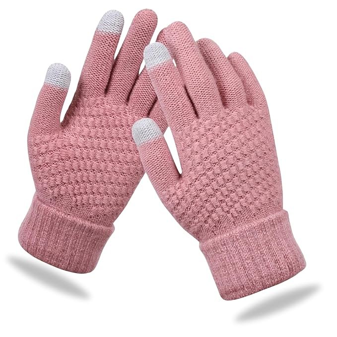 Pink Woolen Hand Gloves