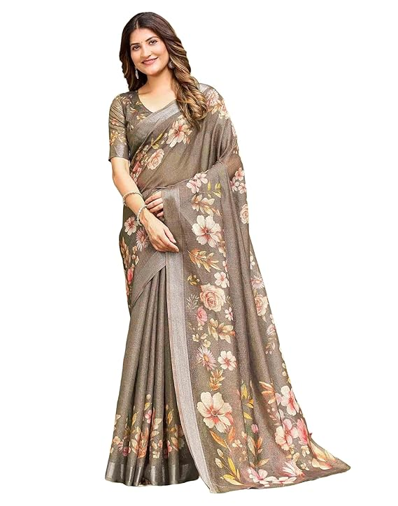 6 M Printed Cotton Saree