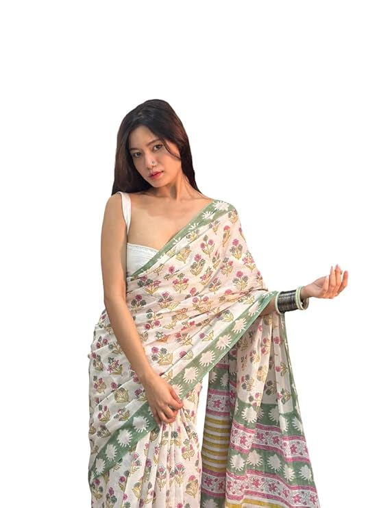 Pure Cotton Hand Block Printed Saree