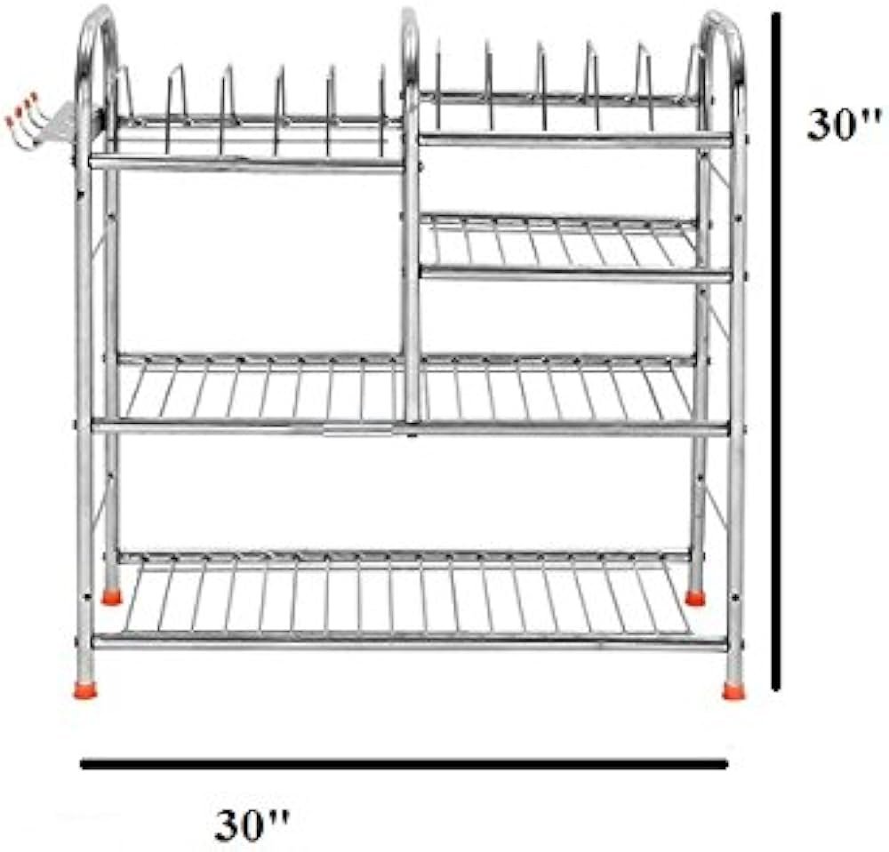 SQUARE PIPE RACK UP PLATE( WITH GLASS AND SPOON HOLDER)