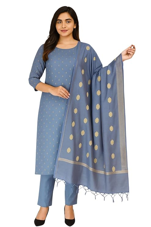 Cotton Block Printed Unstitched Salwar Suit