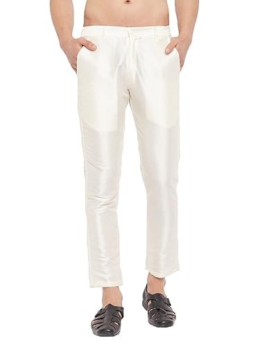 Men Solid Silk Pant
