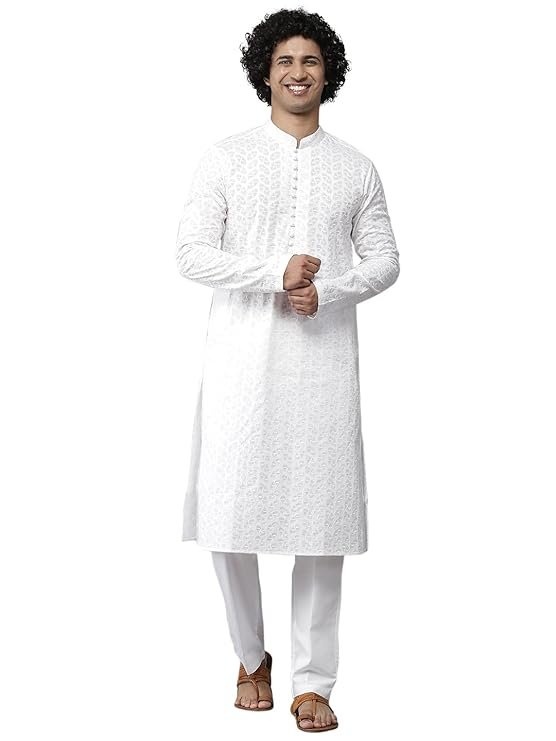 Men's Solid Kurta Pyjama Angrakha