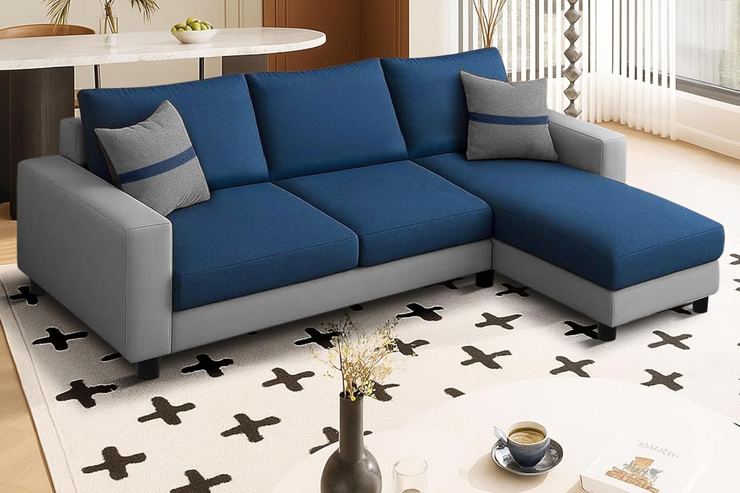 Blue Sofa Sectional Sofa