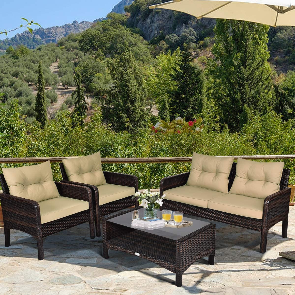 Wicker Outdoor Sofa Set