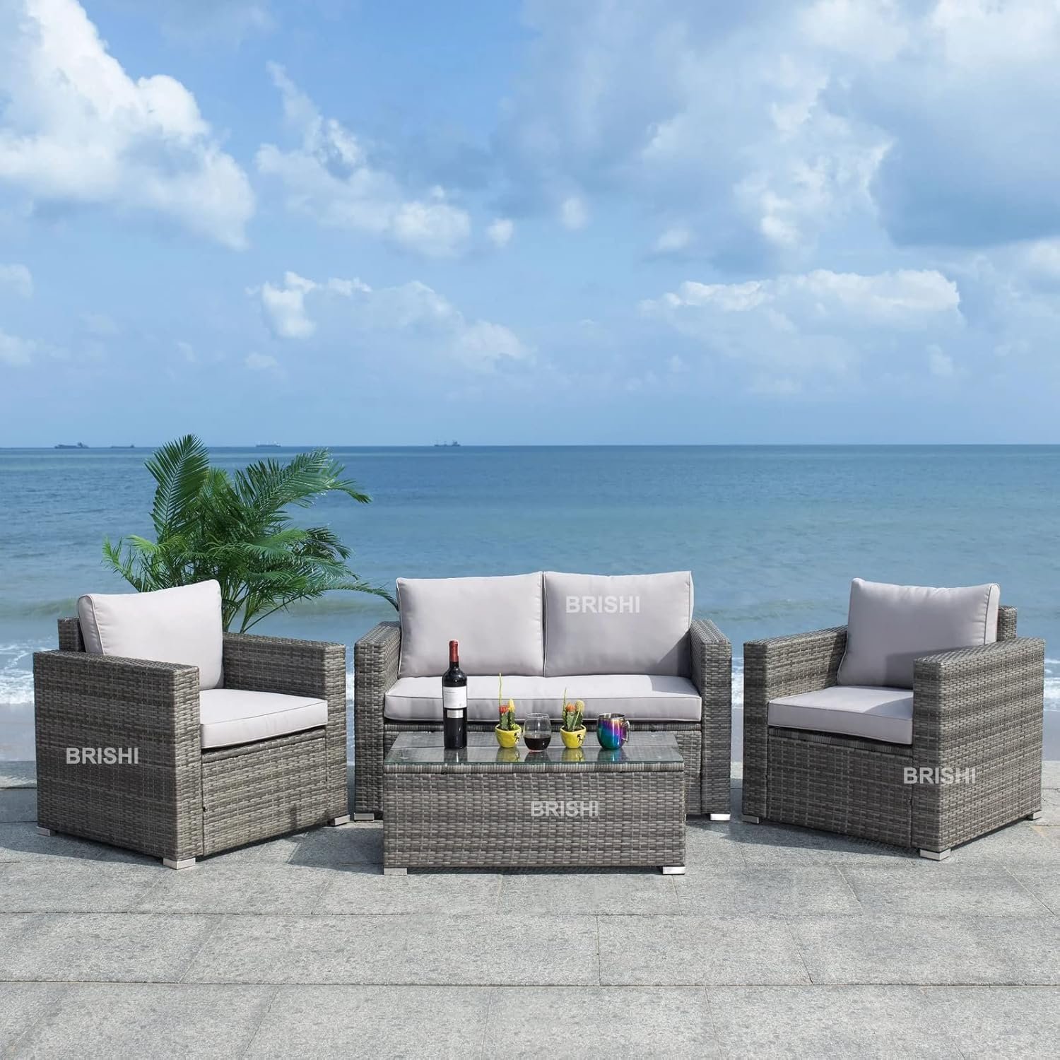 Garden Rattan Sofa Set