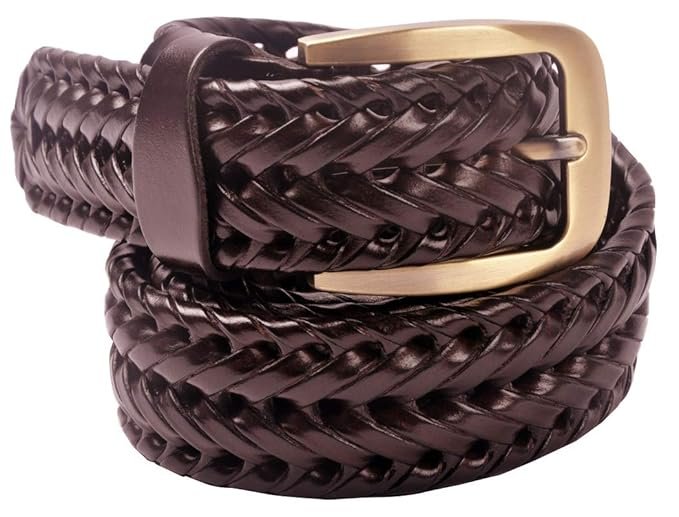 Molded Leather Stretchable Braided Belt