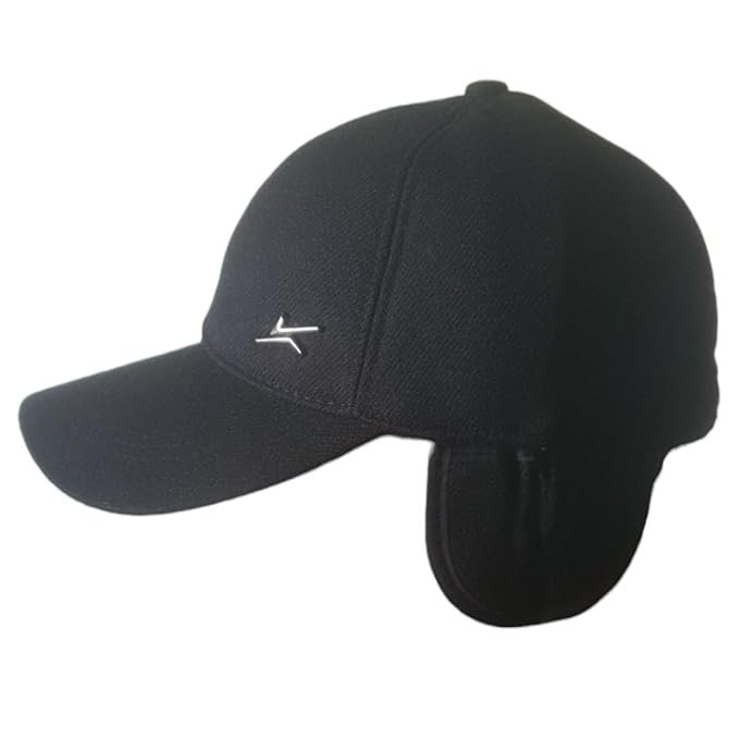 Classic Winter Baseball Cap For Men Tweed Warm Visor Hats With Foldable Earmuffs Adjustable Strap