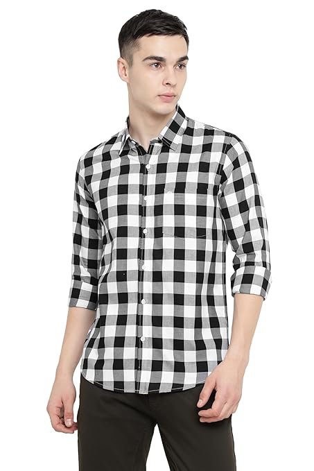 Lycra Mens Check Shirts, Full Sleeves, Casual