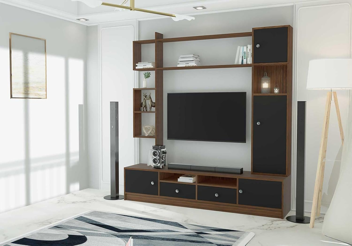 Identiqa Interiors Wooden Modern Wall Units, Warranty: 5 Years