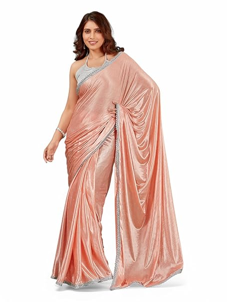 Orange Designer Party Wear Saree, 6.3 m (with blouse piece)