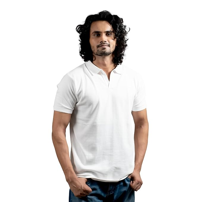 Round Neck GF2025_G103 White T-Shirt, Half Sleeves, Printed