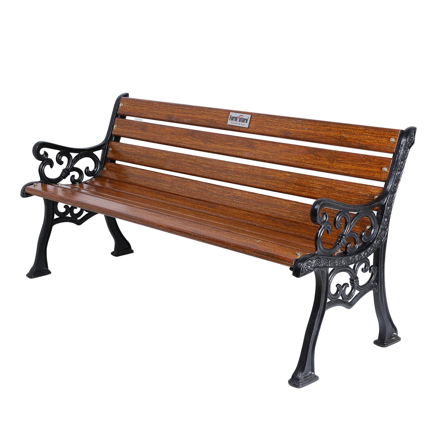 Black Antique RCC Garden Bench, With Back