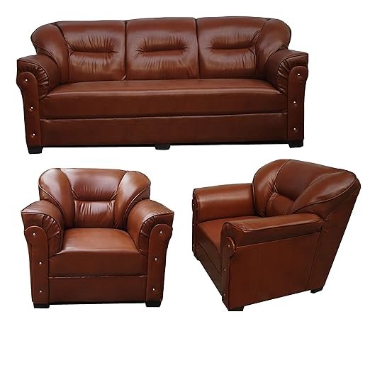 Brown Leather Sofa Set