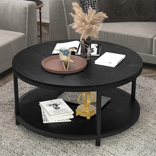 round coffee table zinc finish