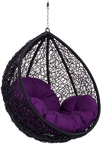 Hanging Swings for Indoor, Outdoor, Home, Patio, Yard, Balcony, Garden (Black/Purple)
