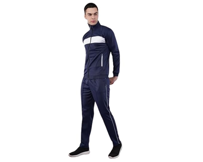 Mens Blue Polyester Tracksuit