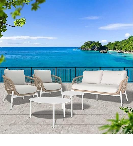 Beige 4 Seater Outdoor Sofa Set