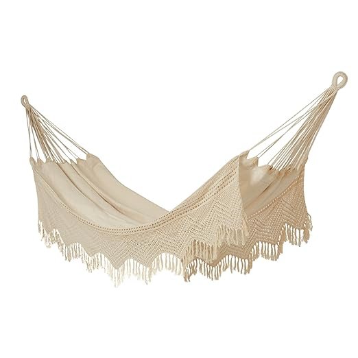 Fabric Hammock With Crochet Border