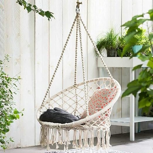 Fabric, Hammock Chair With Crochet Border