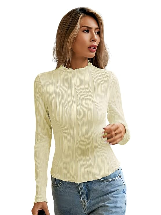 Ladies Regular Wear Tops Shirts Yellow Colour