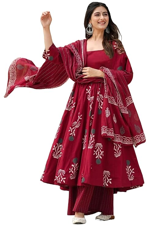 Women''s Rayon Printed Anarkali Kurti