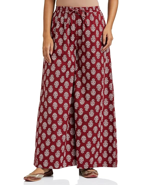 Cotton Palazzo Pant With Lace - Available In Multiple Colours